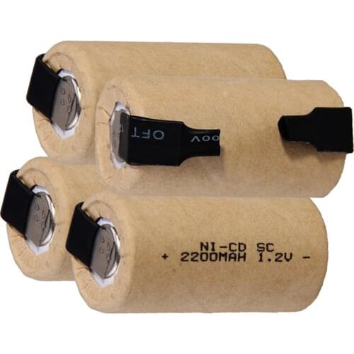 4 pcs SC 2200mah 1.2v battery NICD rechargeable batteries for electric screwdriver for makita bosch B&D Hitachi metabo dewalt