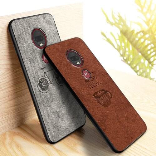 Fabric Cloth Hard PC Case For Moto G7 Play Case Shockproof Back Cover For Motorola G7 E6 Plus G6 Play E5 Funda G7plus G6play E 5