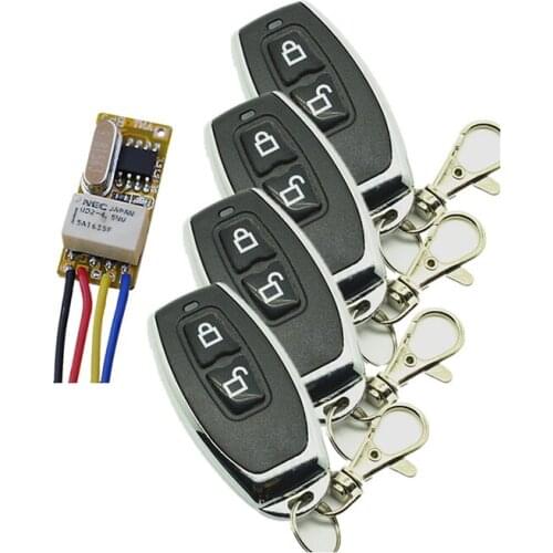 DC3.7V 5V 6V 7V 9V 12V Mini Relay Wireless Switch Remote Control Light Strips Controller Micro Receiver Transmitter System