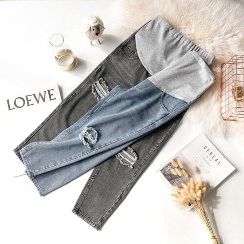 Pregnant women nine points jeans spring and summer pregnant women stomach lift pants maternity clothes pregnancy pants