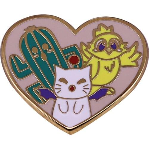 Cat Cactus Owl Heart Shape Enamel Pin some of my biggest tears have been shed for some of my smallest friends