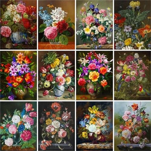 Evershine Diamond Painting Flower Vase Full Square Mosaic Embroidery Rhinestone Pictures Cross Stitch Home Decoration