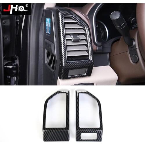 JHO ABS Carbon Grain Dashboard Side Vent Outlet Overlay Cover Trim for Ford F150 2015-2020 Raptor 2019 2018 Gen2 Car Accessories