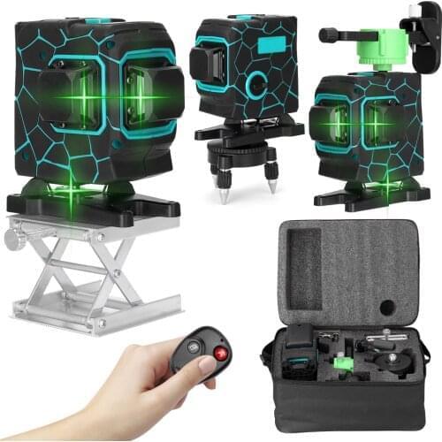 Laser Level 12 Lines 3D Self-Leveling 360 Horizontal And Vertical Cross Super Powerful Green Laser Beam Line professional