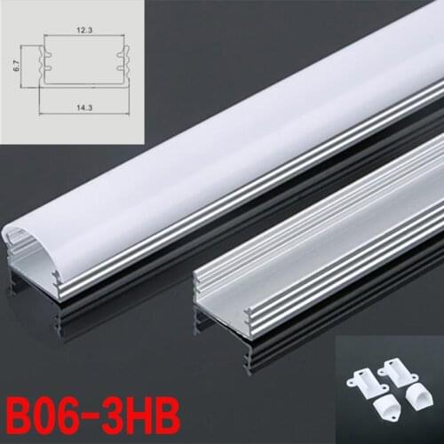 B063HB 5 Sets 50cm U Shape LED Strip Lights Aluminum Channel Profile With Cover, End Caps and Mounting Clips for LED Bar Lights