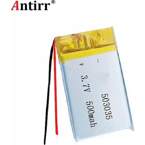 3.7V 500mAh 503035 Lithium Polymer LiPo Rechargeable Battery For Mp3 Mp4 PAD DVD DIY E-book bluetooth free shipping