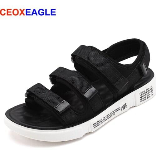 2019 summer gladiator mens beach sandals outdoor shoes Roman men casual shoe flip flops large size 46 Fashion sandalias hombre