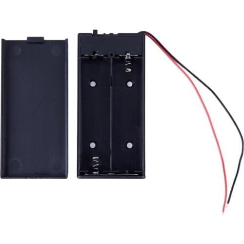 NEW-3.7V 2x 18650 Battery Holder Connector Storage Case Box ON/OFF Switch With Lead