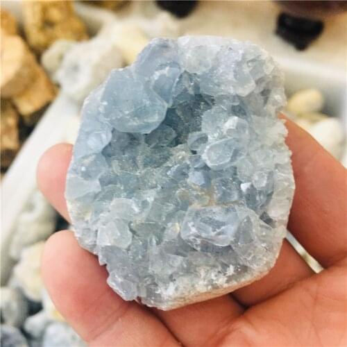 60-80g Natural Blue Celestite crystal cluster Mineral Specimen For Decoration