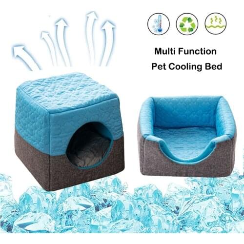 Pet Dog House Cooling Summer Mat For Puppy Cat Bed Sofa Breathable Washable Silk Cool Bed For Small Medium Dog Cat Pet Supplies
