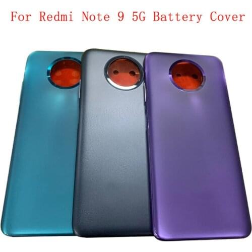 Original Battery Cover Rear Door Housing Back Case For Xiaomi Redmi Note 9 5G Battery Cover Camera Frame Lens with Logo