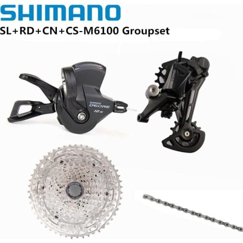 NEW SHIMANO DEORE M6100 12s Groupset Mountain Bike M6100 Shifter Rear Derailleur M7100 126L Chain With SUNRACE SUNSHINE Cassette
