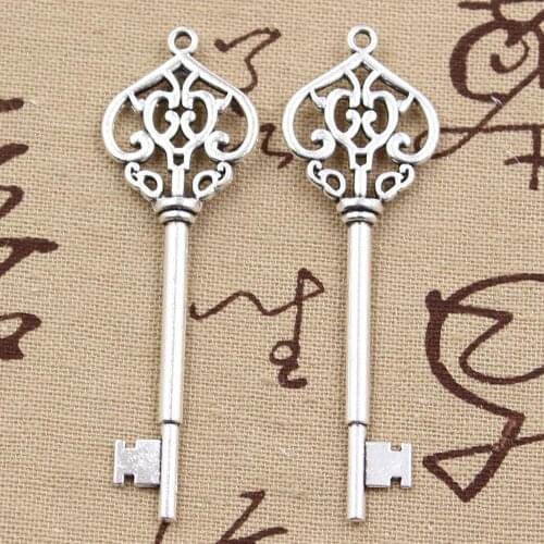 5pcs Charms Vintage Skeleton Key 69x22mm Antique Tibetan Bronze Pendant Findings Accessories DIY Vintage Choker Jewelry
