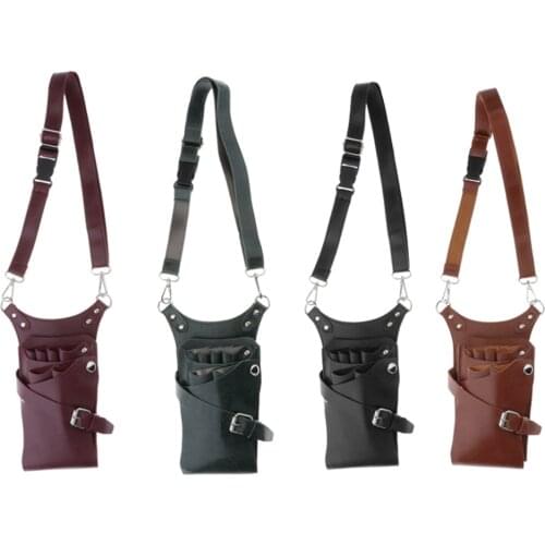 PU Barber Waist Pouch Hairdressing Shears Combs Clips Holder Bag