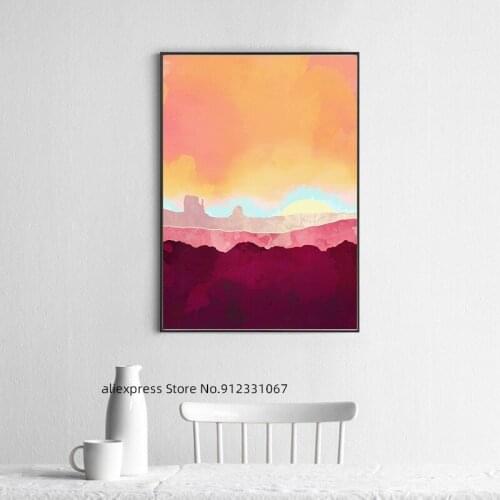 Nordic Poster Abstract Minimal Beach Landscape Art Canvas Painting Cityscape Wall Picture Home Decor