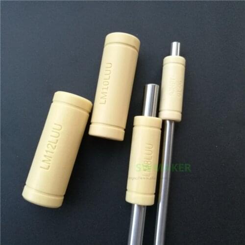 SWMEKER 1pcs LM6LUU LM8LUU Solid Polymer LM10LUU LM12LUU Linear Bearing Bushing for Prusa DIY CNC Motion gray