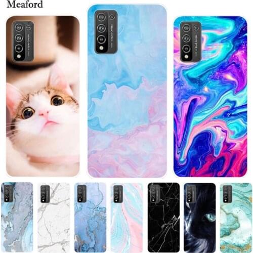 Silicon Case For on Honor 10X Lite Case Marble Cat Soft TPU Back Cover For Huawei Honor 10X Lite Phone Cases Honor10X Lite Coque