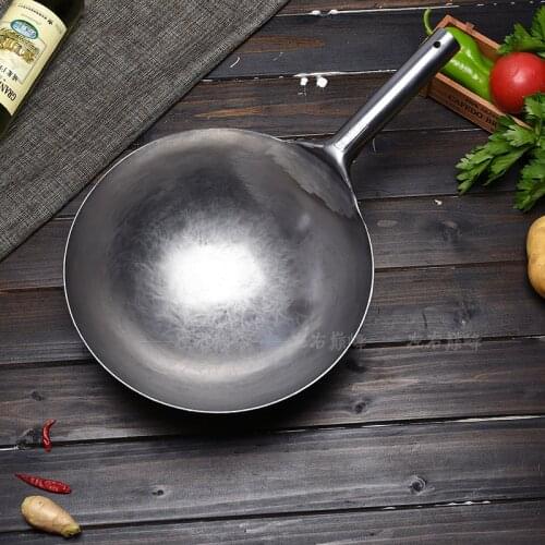 Chinese Traditional Handmade Wok Gas Stove Cooking Pot Kitchen Accessories Iron Woks Non Stick Pan Panelas Cookware BC50CG