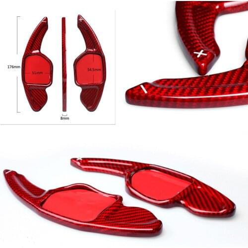 Carbon Fiber Gear Shift Paddle Extensions Steering Wheel Shifters 2Pcs For Audi S6 A5 A8 Q5 S5 Q7 S8 A4L A6L RS6
