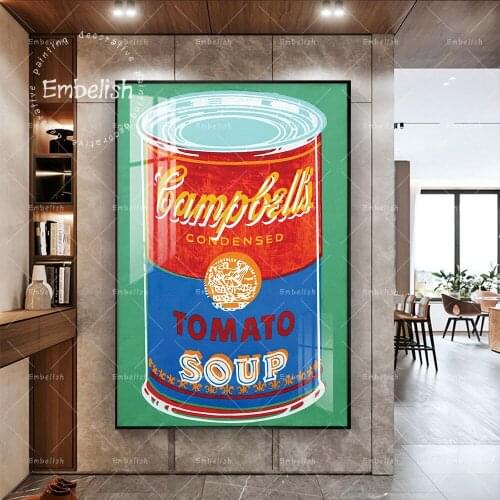 Embelish Tomato Noodle Vegetables Soup By Andy Warhol Print Canvas Paintings For Living Room Home Decor Pictures Bedroom Posters