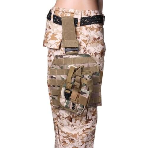 Outdoor Tactical MOLLE Drop Leg Bag Platform Panel With Pistol Holster Adjustable Nylon Magazine Pouch Bag