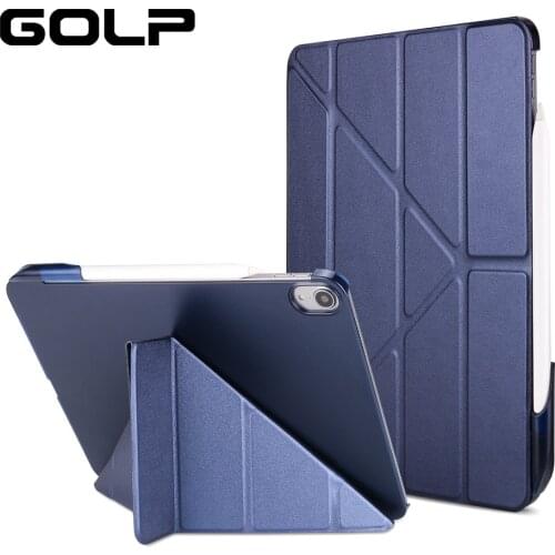 Smart Magnetic Case For iPad Pro 11 2018 Cover with Pencil Holder , GOLP Ultra Slim PU Leather+PC back cover for iPad Pro 11