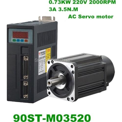 High Quality 730W 3.5N.M AC SERVO MOTOR & Servo DRIVER SYSTEM set 90ST-M03520 for CNC Machine upgrade part