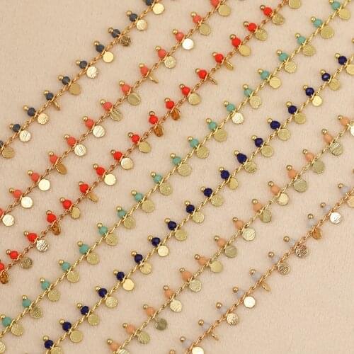 HAOSAW 1M/Lot Jewelry Accessorie/Round Crystal Chain/DIY Making/Necklace Part/Hand Made/Copper Chain/Jewelry Findings Components