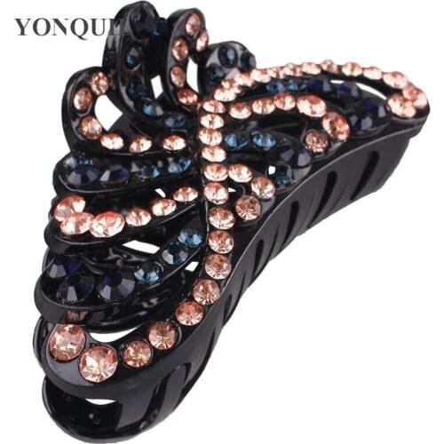 Women Big Rhinestone Hair Claw Vintage Shiny Hair Clip Hair Claws For Ladies Crab Clips Ladies Horsetail Hair Accessories