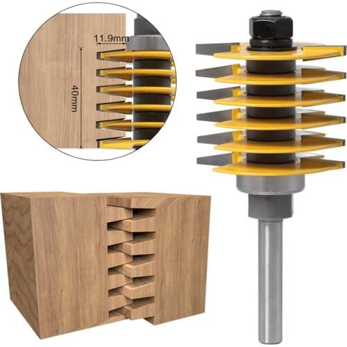 1pc 8mm Shank12mm shank Brand New 2 Teeth Adjustable Finger Joint Router Bit Tenon Cutter Industrial Grade for Wood Tool
