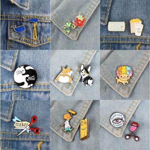 2019 Cartoon 2pcs/set Good Partner Buddy Enamel Pins Dogs whale Brooches Custom Badges Lovers Friends Jewelry Gift friends kids