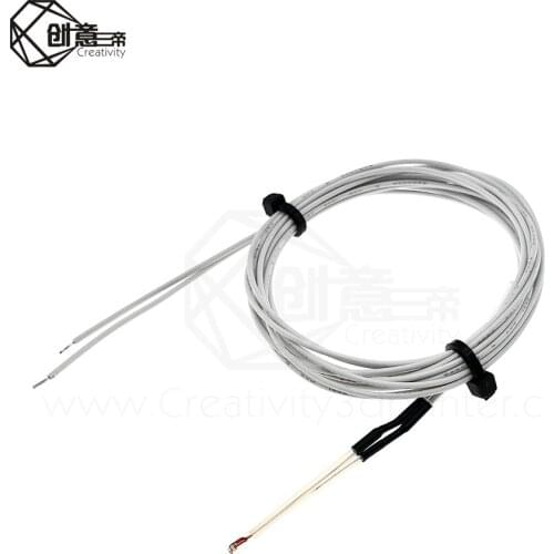 5PCS 100K ohm NTC 3950 Thermistors Sensors with Cable 3D Printers Parts Temperature Part White 1M/0.75M Line Accessories