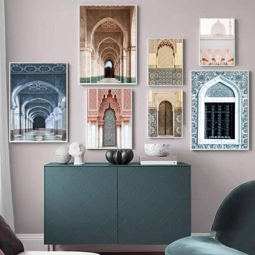 5D DIY Diamond Painting Nordic Morocco Door Castle Casablanca Palace Vintage Poster World Famous Architecture Art Pictures Decor