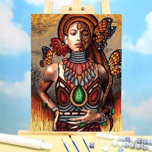 African Woman DIY Paint By Numbers Kit Oil Paints 50*70 Boards By Numbers Home Decor Crafts For Adults For Drawing Handiwork