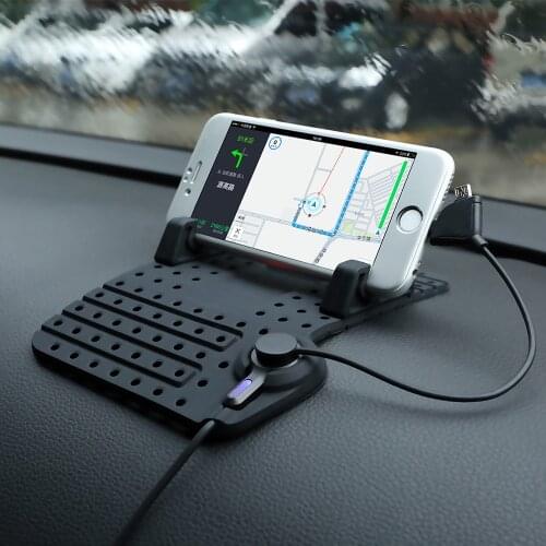 Car Charging Mobile Phone Holder Adjustable Bracket GPS Car Dashboard Holder With Magnetic USB data Cable for Phone