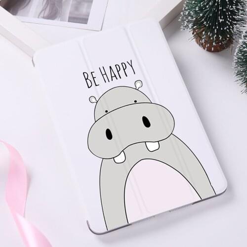 Ipad 2 3 4 White Leather PU Hard Back Case Cute Lion Animal Cover Protective For 2020 iPad Pro 11 12.9 10.5 7.9 inch Mini 1 2 3