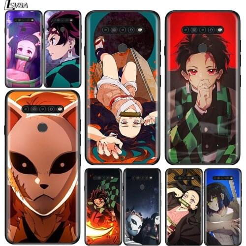 Demon Slayer Kimetsu for LG G8 G8S G8X V30 V35 V40 V50 V60 ThinQ Q60 K40 K50 K51 K61 K71 K92 K62 Soft Black Phone Case