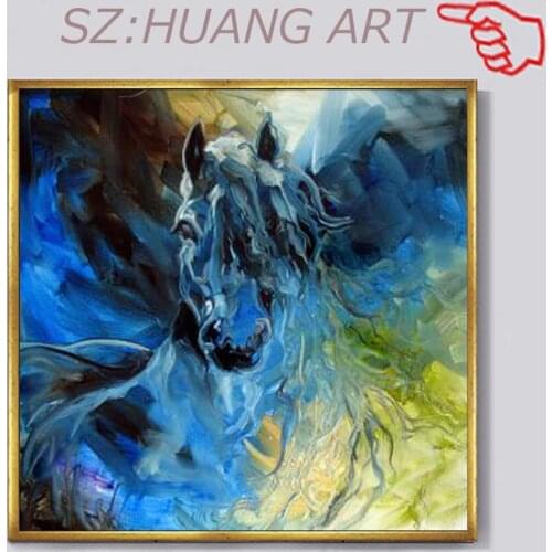 Handmade Cheap Abstract Painting Colours Horse Picture On Canvas Oil Painting Modern Acrylic Paintings Animals Pictures For Gift
