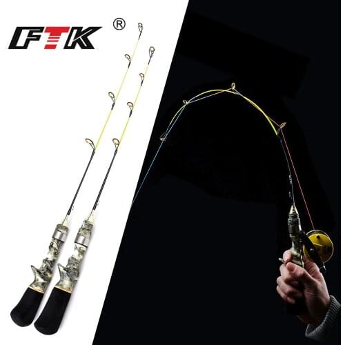 FTK 50cm 60cm Winter Ice Fishing Rod C.W.10-20G Ice Fishing Reel Cambo Winter Ice Fishing Rod Soft Rod Carp Fishing