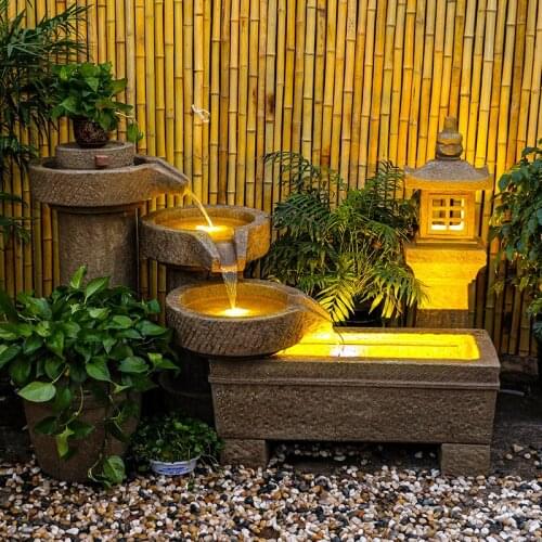 GY Courtyard Artificial Mountain and Fountain Fish Pond Large Outdoor Landscape Decoration Floor-to-Floor Wealth Decoration