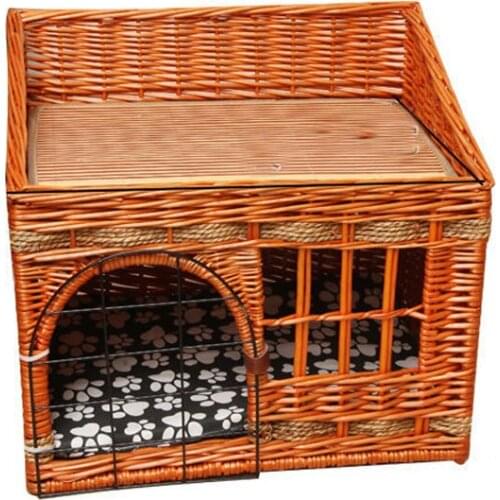 Handmade Cat bed house in summer pet cat rattan villa home durable pet sleeping bed Breathable cat kennel dropshipping