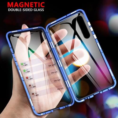 360 Magnetic Metal Phone Case for Huawei P20 P30 P40 Lite Pro Mate 30 20 Honor 20 10i 10 8X 9X Double-Sided Tempered Glass Cover