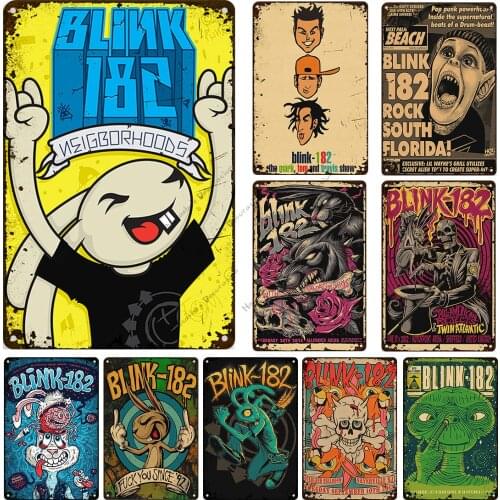 Blink-182 Metal Plaque Music Metal Tin Sign Rusty Retro Poster Singer Band Metal Plate Home Bar Wall Plate Club Pub Tin Sign