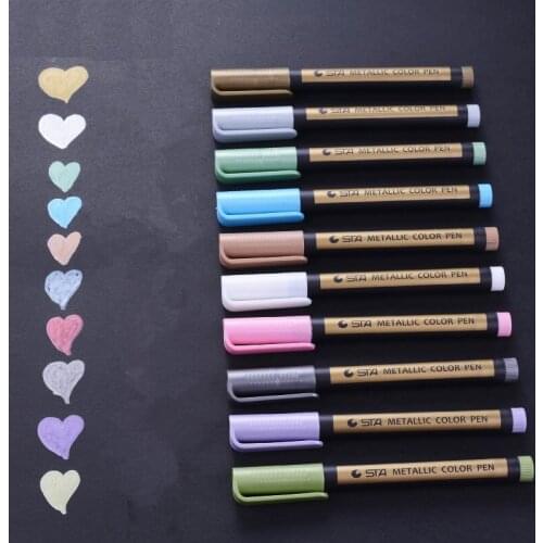 30 pcs/Lot Soft head metallic pen for opaque writing and decorating scrapbooking Water-based ink School drawing supplies FB606