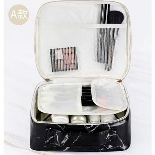 INS New Cross Border Marble PU Cosmetic Bag AB Large Capacity Waterproof Portable Storage Washing Bag ziplock purse