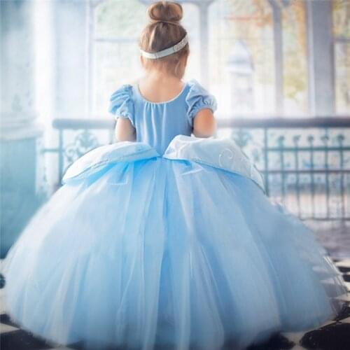 2021 Cinderella Dress Girls Birthday Gift Princess Dress Up Fantasy Halloween Cosplay Costume Formal Party Gown Frocks Dress