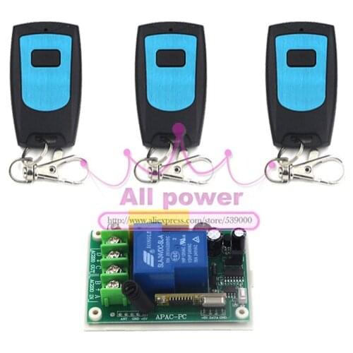 AC 220V 30A 433Mhz Wireless Remote Control Switch RF Relay Receiver for LED Lamp Smart Control