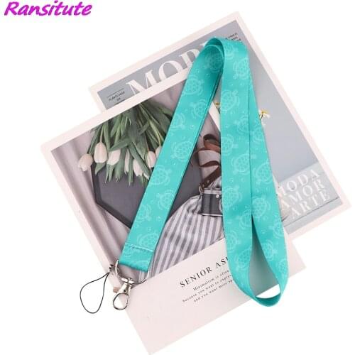 Ransitute R2015 Sea Turtle Cartoon Key Chain Lanyard Gifts For Child Students Friends Phone USB Badge Holder Necklace