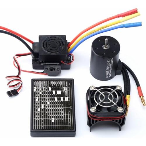 Brushle Motor 3650 3100KV / 3900KV / 4300KV & Upgrade Sensorless 60A ESC & Programmer Car Combo for 1：8/ 1:10 RC Car/Boat Part
