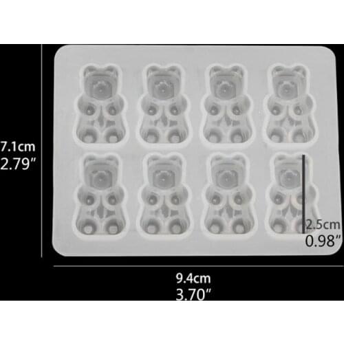 Cute Bear Sugar Silicone Mould Crystal Resin Epoxy Mold Jewelry Pendant Crafts Dried Flower Resin Decorative DIY Hand Crafts